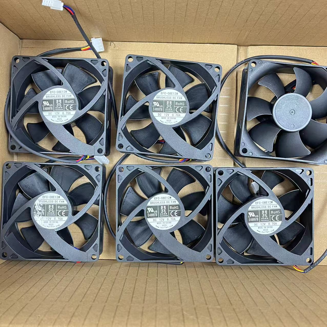 Brand new original dual ball 4-wire violent fan DC 12V 0.7a EFC-08E12W