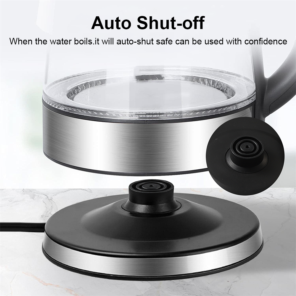 220V 1.8L Electric Kettle Glass Tea Kettle Water Boiler Home Kitchen water heater,Dry Boiling Protection