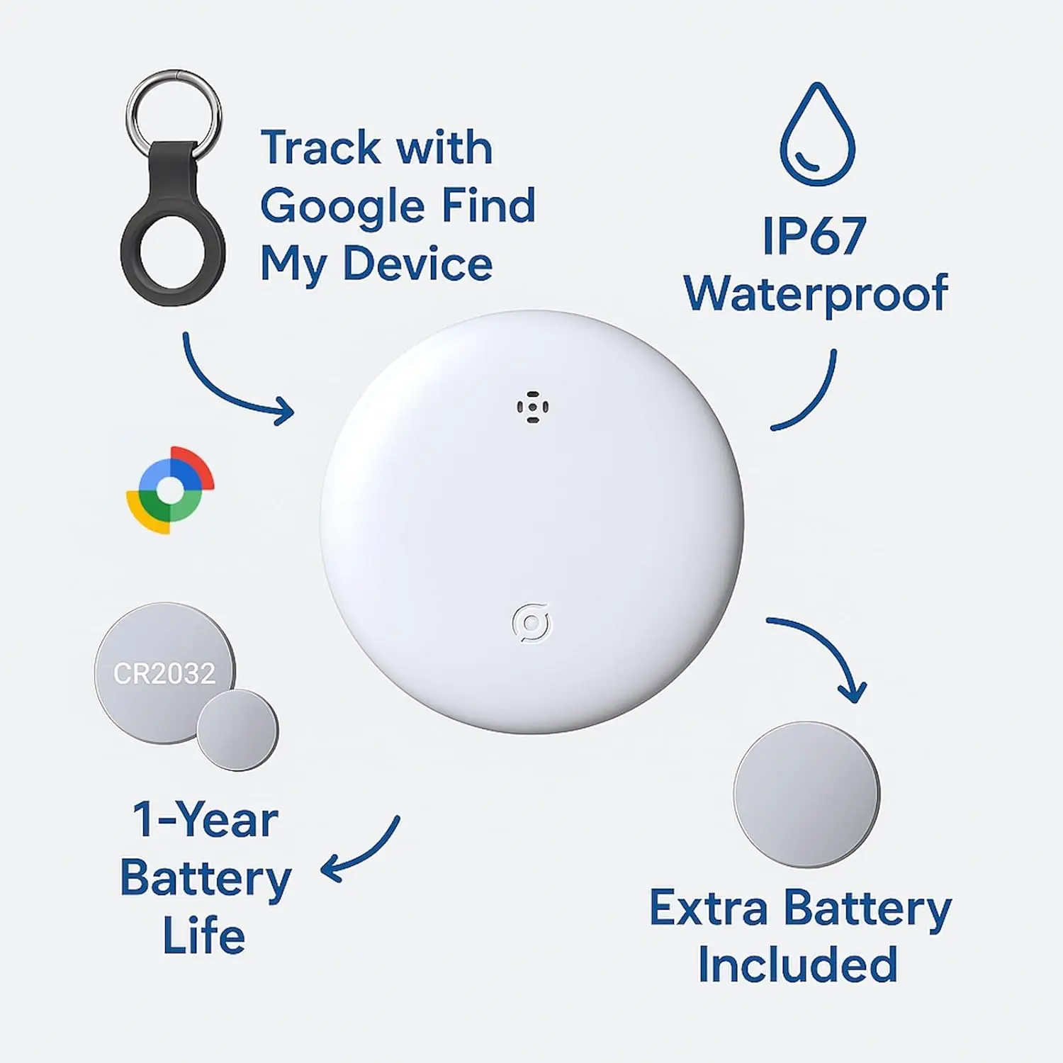 Mini Smart Tracker Geeigneter Android Finder Locator zur Verbindung mit Airtag Google Find Hub Device Anti Loss Aviation Tag