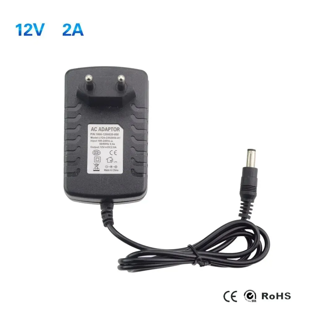 Convertidor transformador de fuente de alimentación de 12 voltios CA 100-240V a CC 12V UE EE. UU. Adaptador de corriente fuente cargador DC12V 1A 2A 3A Controlador LED