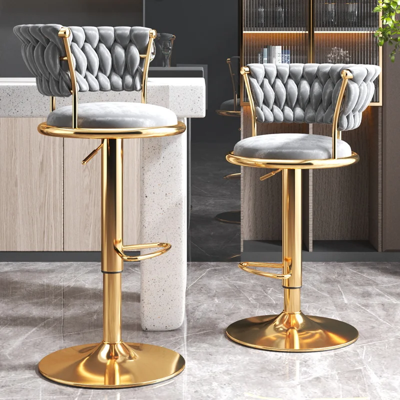 Adjustable Counter Bar Chairs Light Luxury Party Backrest Lounge High Chairs Comfortable Ergonomic Taburetes De Bar Furniture
