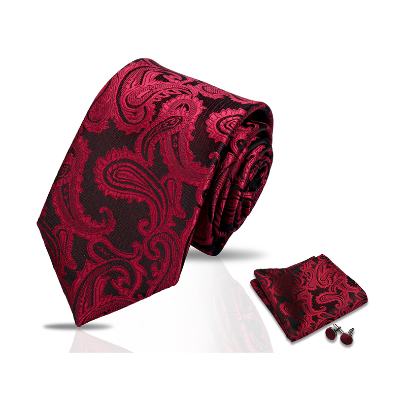 Conjunto de gravata de negócios masculino clássico xadrez ponto gravata abotoaduras listra lenço para casamento alta qualidade formal acessórios gravata