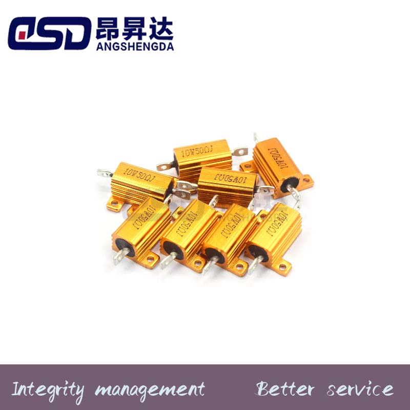 1PC 10W RX24 Aluminum Power Metal Shell Case Wirewound Resistor 0.1 ~ 30K 0.5 1 2 3 5 6 8 10 20 100 150 200 300 500 1K 10K ohm