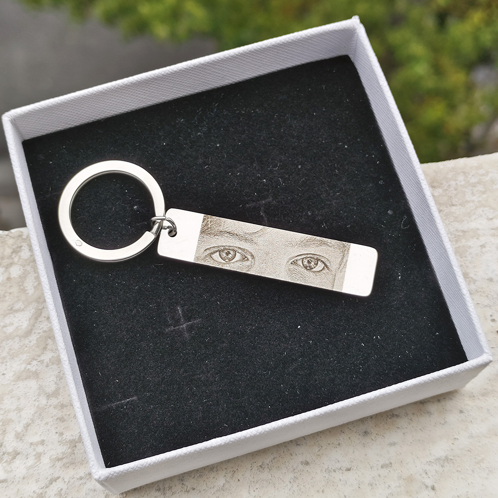 Брелок для ключей с лазерной гравировкой, из нержавеющей стали