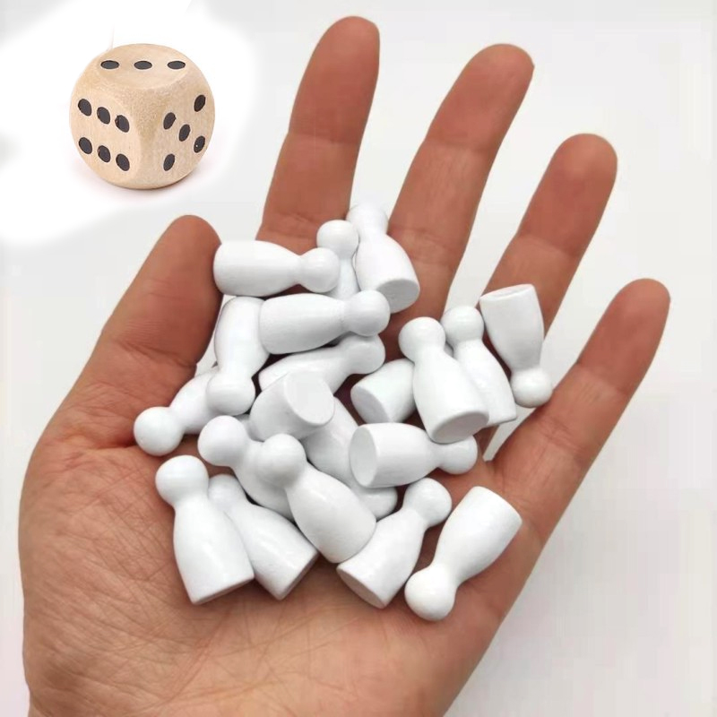 Juego de rompecabezas de madera humanoide para niños, juego de mesa de madera, piezas de ajedrez, piezas de damas humanoides, ajedrez volador, 16 Uds.