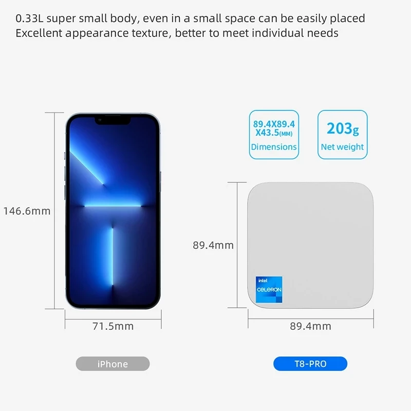 T8 Plus Mini PC Intel 12Gen Alder Lake N100 N150 Windows 11 Wifi5 BT4.2 3xHDMI Pocket micro Computer TV bOX 16G LPDDR5 1TB SSD