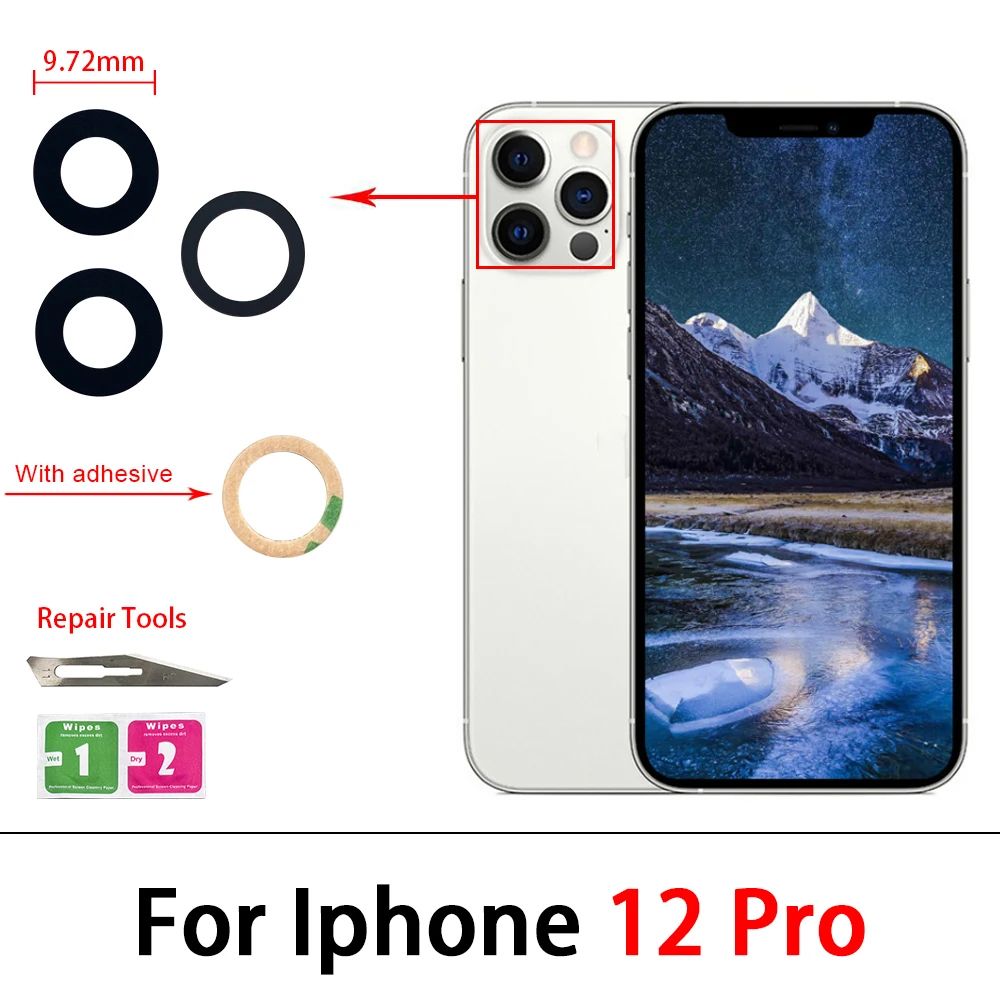 Kamera Glas Objektiv Zurück Hinten Kamera Glas Objektiv mit Kleber Ersatz Reparatur Ersatzteile Für IPhone 11 Pro Max 14 Plus 13 12 mini