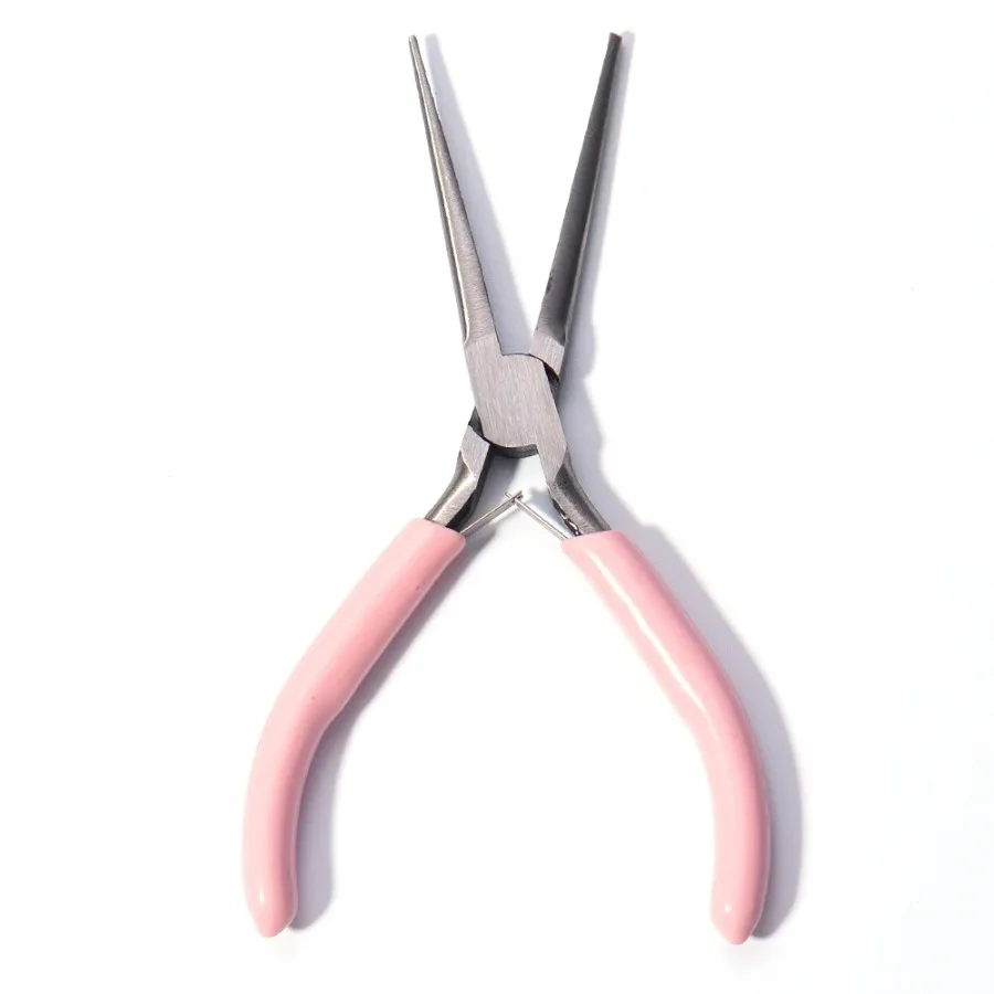 Tragbare Rosa Farbe Edelstahl Zangen Werkzeuge Runde Nase Schneiden Draht Zangen Für Handwerk Perlen DIY Schmuck Machen Liefert