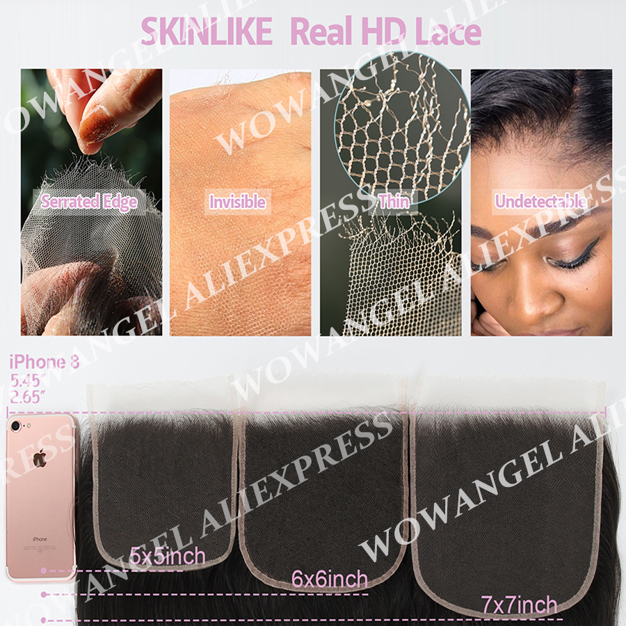 実体波5X5/6X6/7X7 hdレース閉鎖のみ溶融スキンvrigin髪検出できないスイスのレースの閉鎖前頭100% 人毛