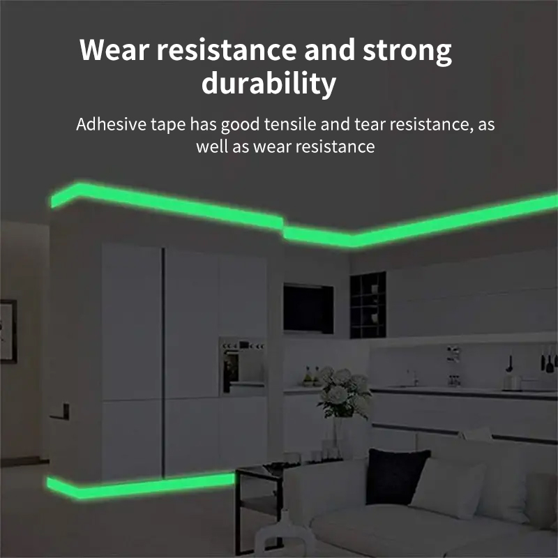 Self-adhesive Luminous Safety Tape, DIY Decorative Glowing Tape, Stage Stair Safety Warning Tape Green Fluorescent Warning Tape