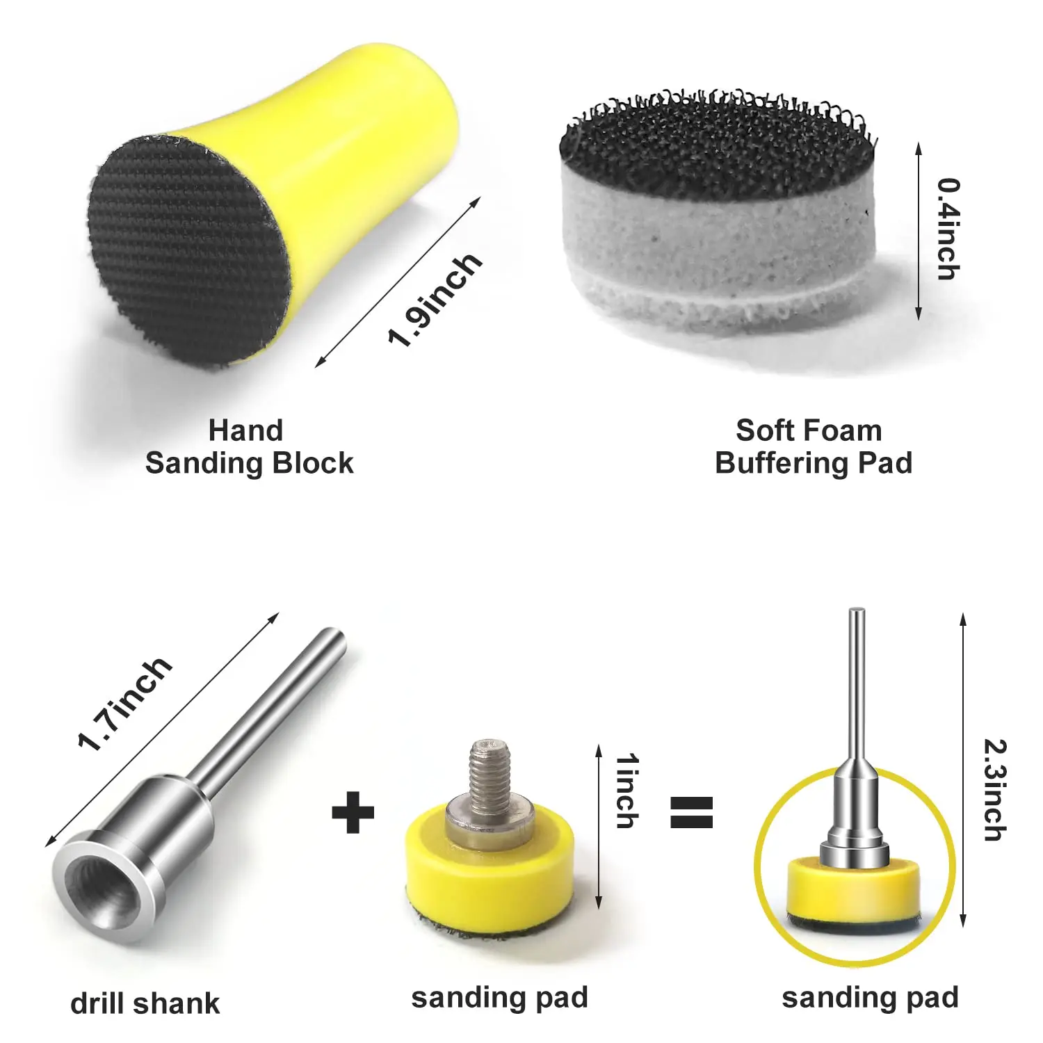 1 Inch 124Pcs Wet Dry Sandpaper Kit Hook&Loop with Polishing Pads and Interface Pad for Grinder Rotary Tools and Wood Grinding