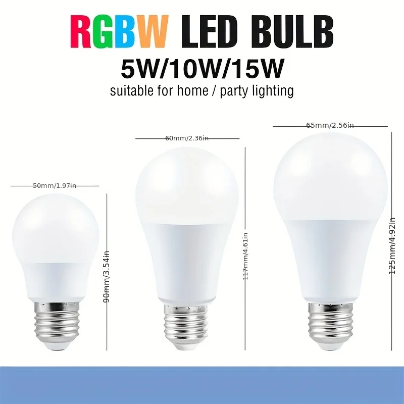 Lampadina con telecomando RGB E27 a 16 colori Luce a led per stanza Lampadina intelligente Dimmer Basso consumo energetico Lampadina regolabile a risparmio energetico