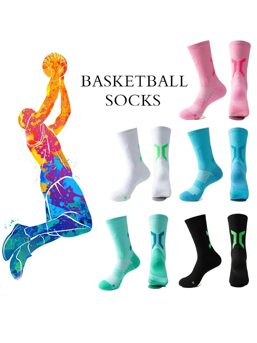 1/3 pares de calcetines de baloncesto profesionales para hombre con parte inferior de toalla gruesa calcetines deportivos transpirables calcetines largos de bádminton para hombre