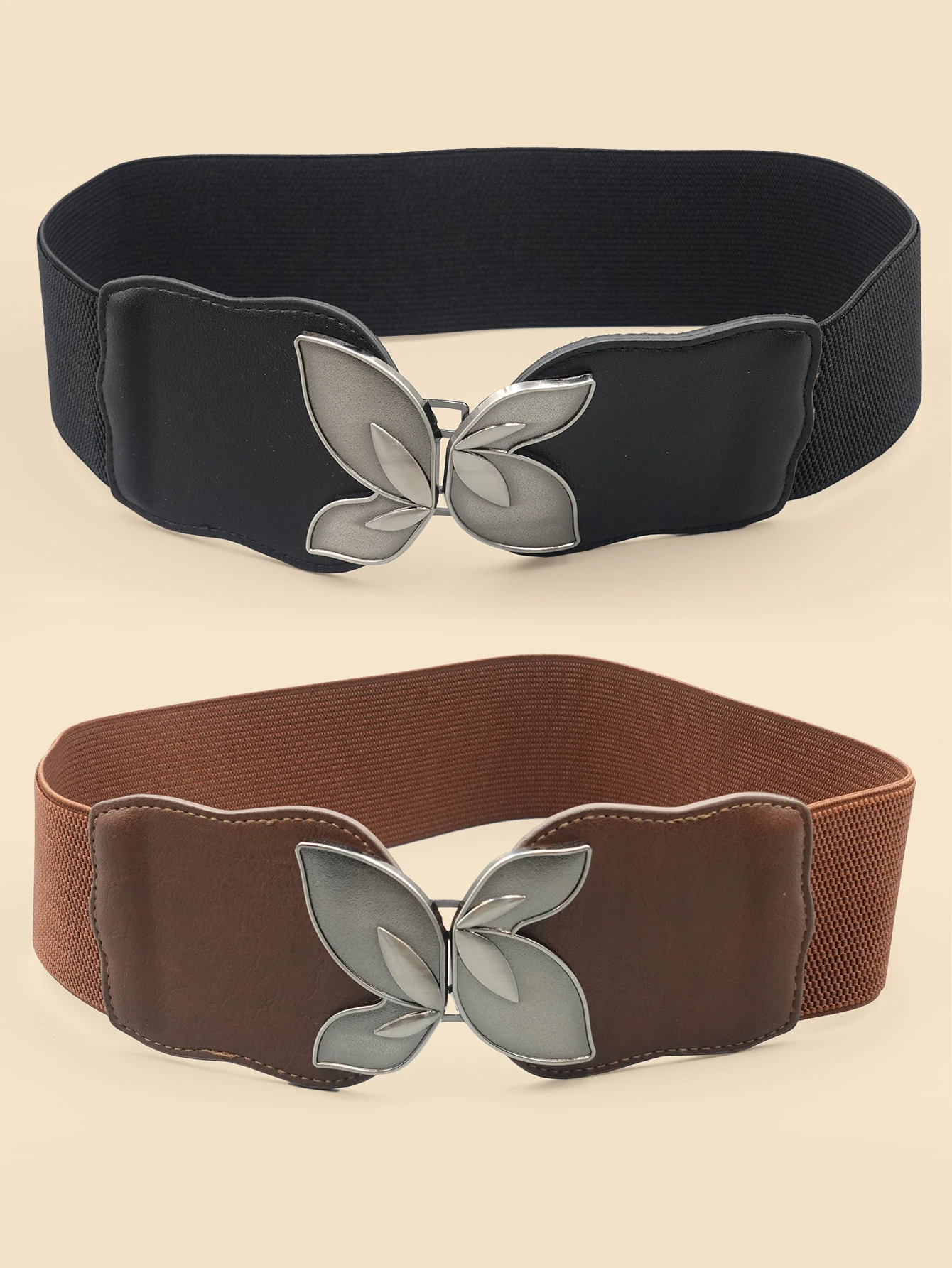 High Elastic Elastic Ladies Belt Bohemian Elastic Pu Belt Women's Elastic Tight Waist Belt Jeans Dress Elastic Wide Belt