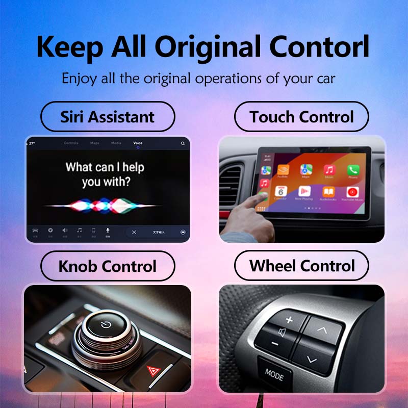Wired to Wireless CarPlay Adapter Android Auto Smart Dongle 2in1 Mini Box Fast Connect Plug And Play For Toyota Mazda Benz Audi