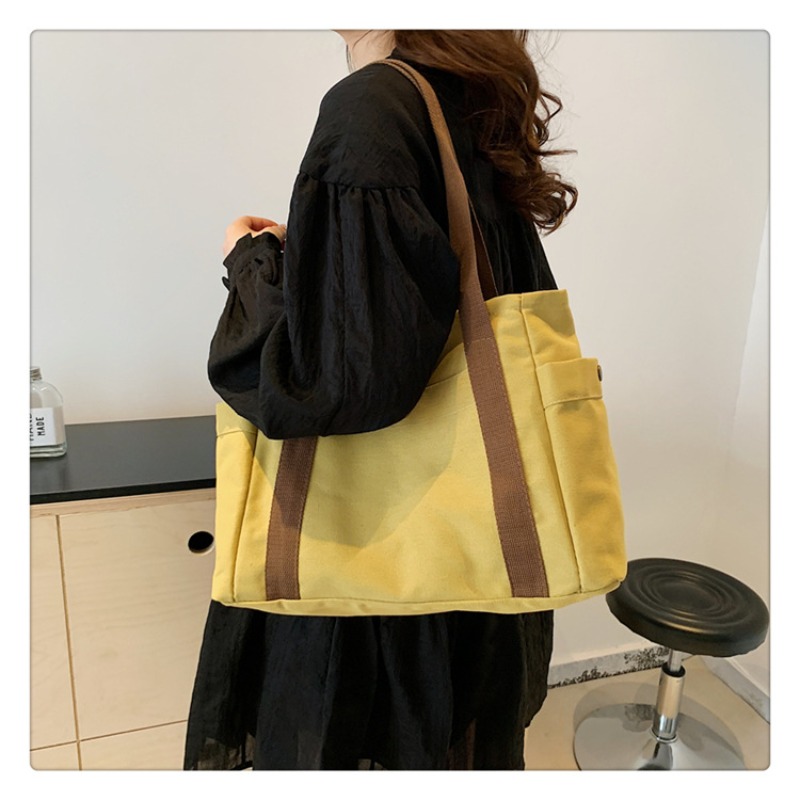 canvas bag for women, large capacity, simple and versatile handbag, tote bag, shopping bag, shoulder bag
