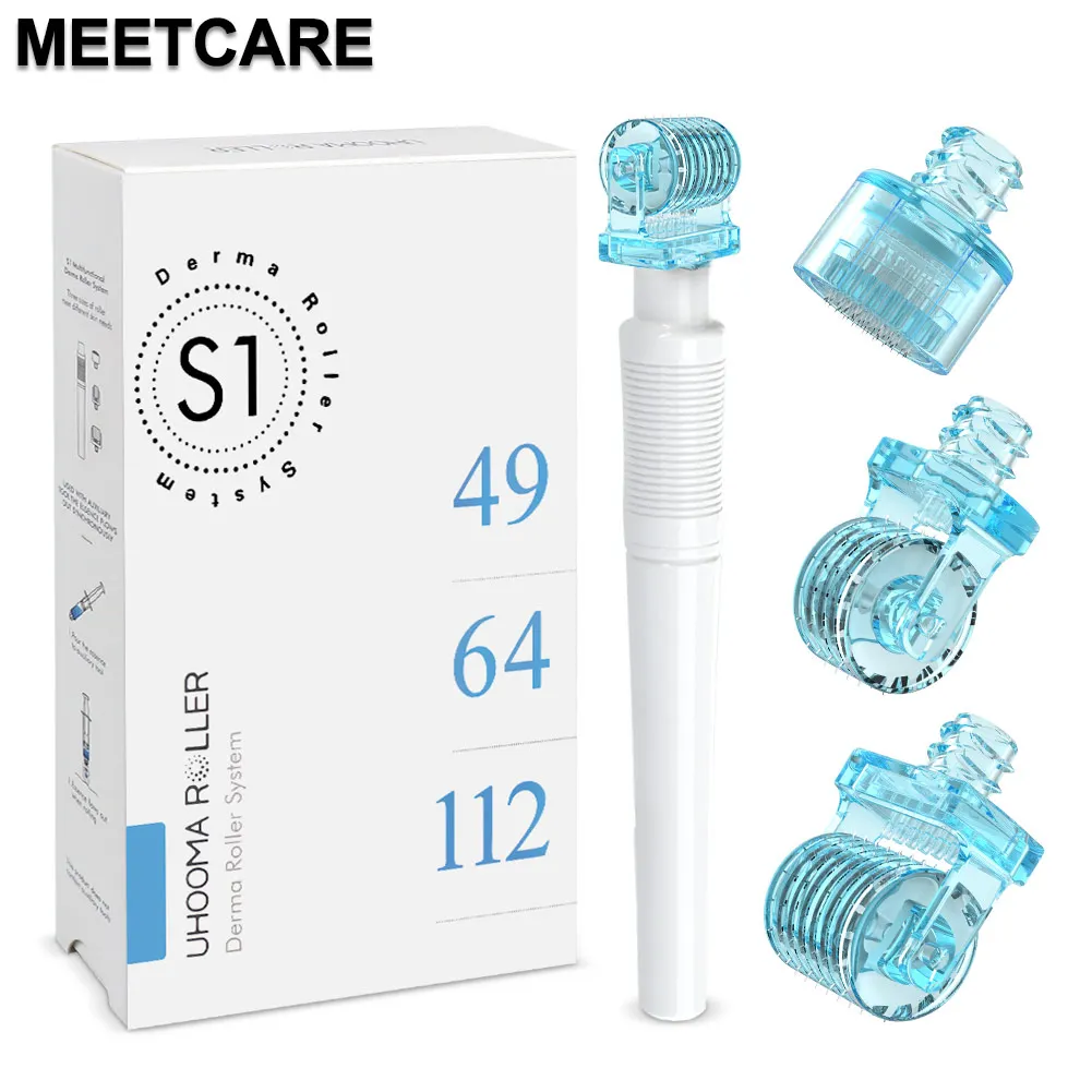 3in1 S1 Derma Roller Stamp Derma Microneedle Roller 49pin 64pin 112pin เปลี่ยนหัวตลับหมึก Dermaroller Skin Care