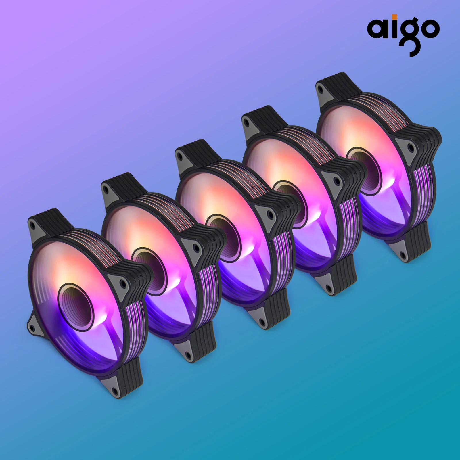 Aigo AR12PRO Computergehäuselüfter Ventoinha PC 120 mm RGB-Lüfter 4-poliger PWM-CPU-Lüfter 3pin5v Unlimited Space Argb 12 cm Ventilador