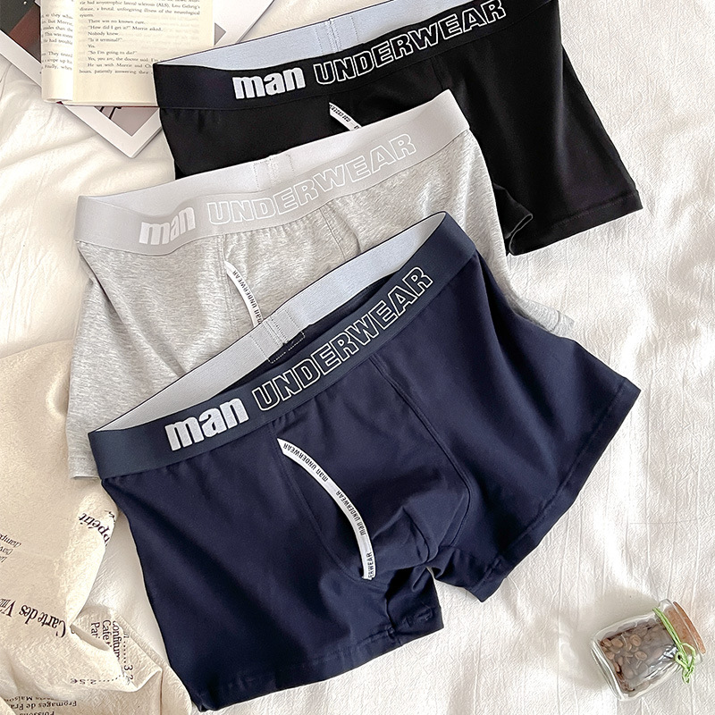 1 MEN'S Underwear Cotton Boxer Shorts Breathable Mid-waist Boys Sports Cute Boxer Shorts Trend