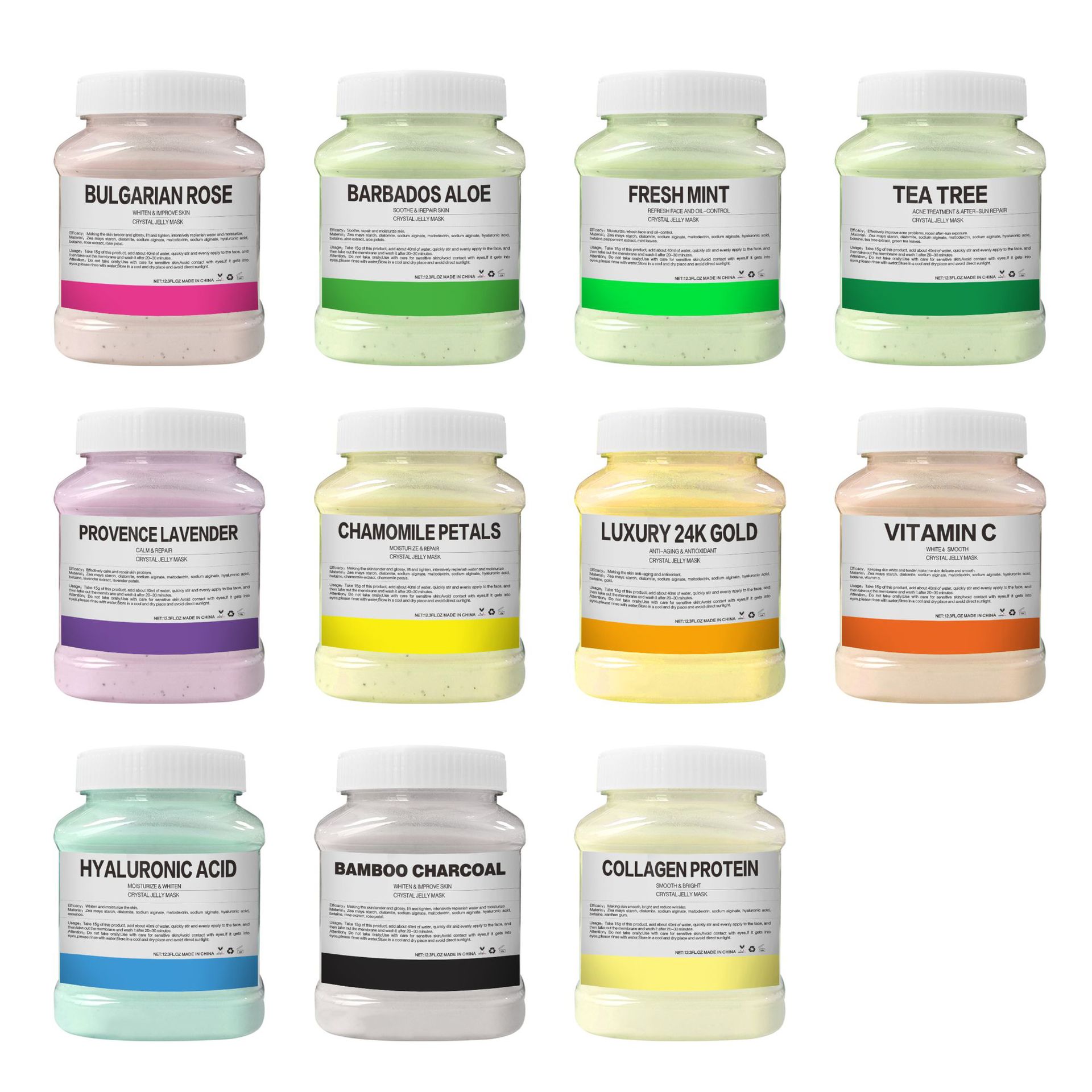 350 グラム水和 24 18K ゴールドソフトマスクパウダーローズペタルクリスタルゼリーマスクパウダースキンケアドロップシッピング