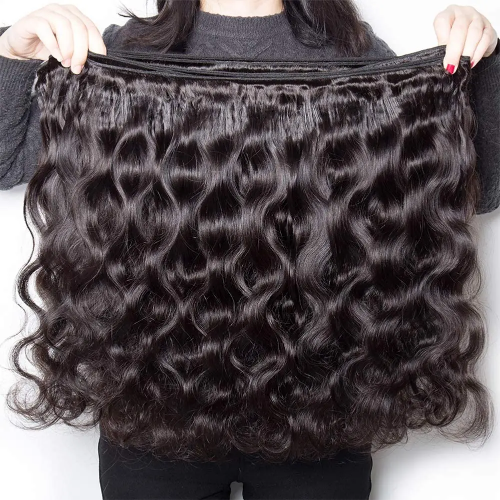 Cabelo brasileiro Weave Pacotes, Raw Remy Cabelo Humano, Extensões de Cabelo Virgem, Loose Body Wave, 1 Pacotes, 3 Pacotes, 4 Pacotes, 28 em