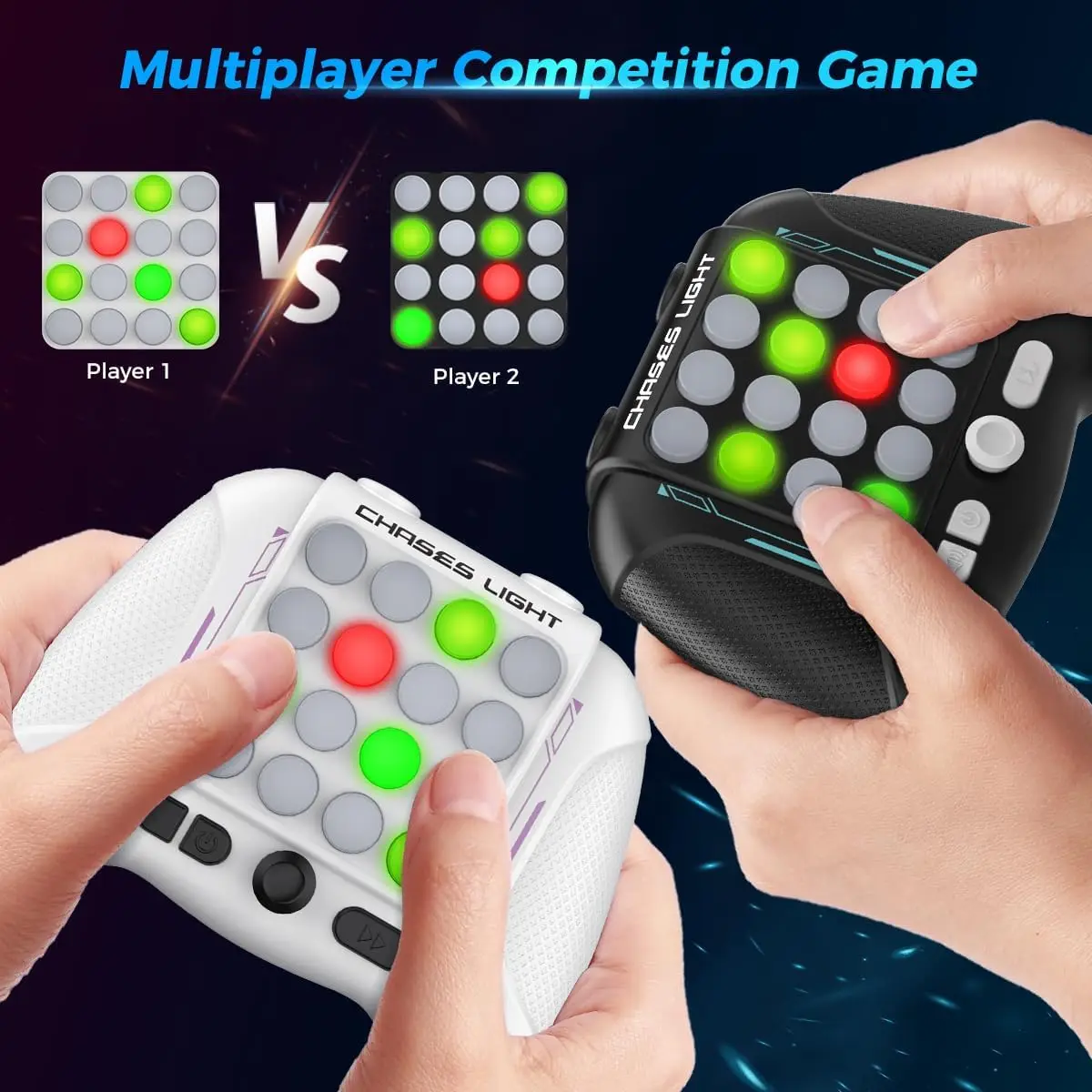 VATOS-Jouet de jeu Pop électrique pour enfants, 5 modes de jeu délibérément, contrôleur portable pour enfants de 6 ans et plus, 2x, Quick Push Fidget Game, déterminer