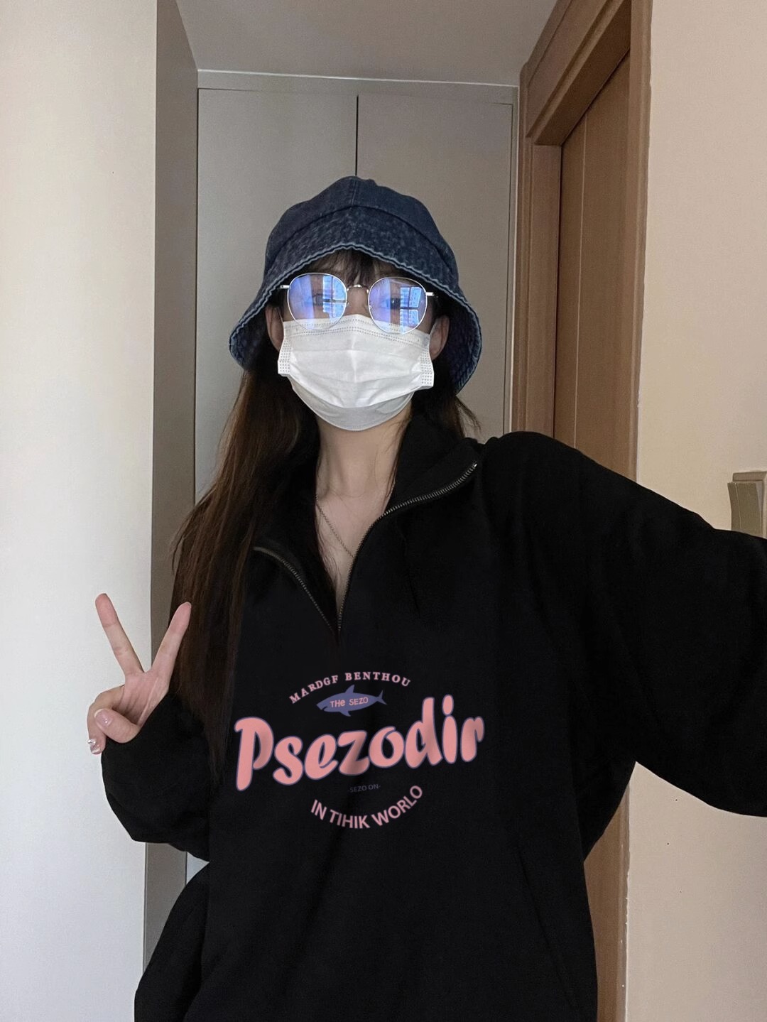 Vintage Large Collar Sweatshirt Women's Polo Collar Loose Thin Autumn Top Trendy Design Outerwear Comfortable Korean Sle Lo...