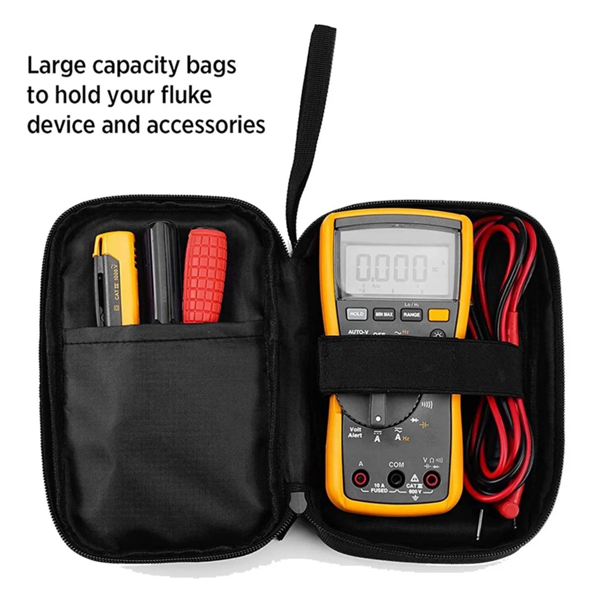 Newest Soft Tool Carrying Case for 117/116/115/114/113 Digital Multimeters 62 Max and More, with Smooth Zipper