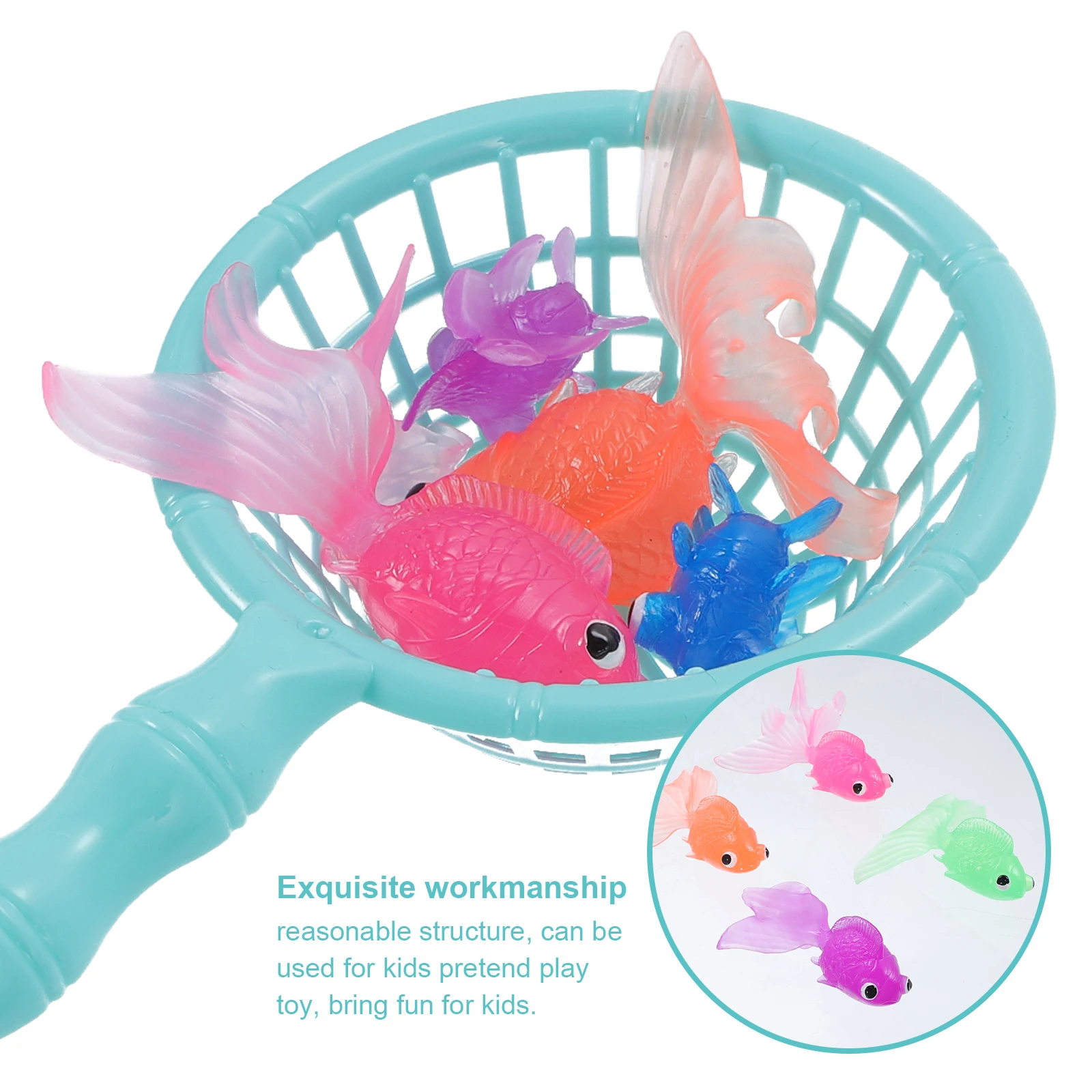 Terno de peixe dourado de borracha macia, banheira de desenho animado com água de pesca e piscina de peixes, kit de água de peixe para crianças pequenas, brinquedos para crianças