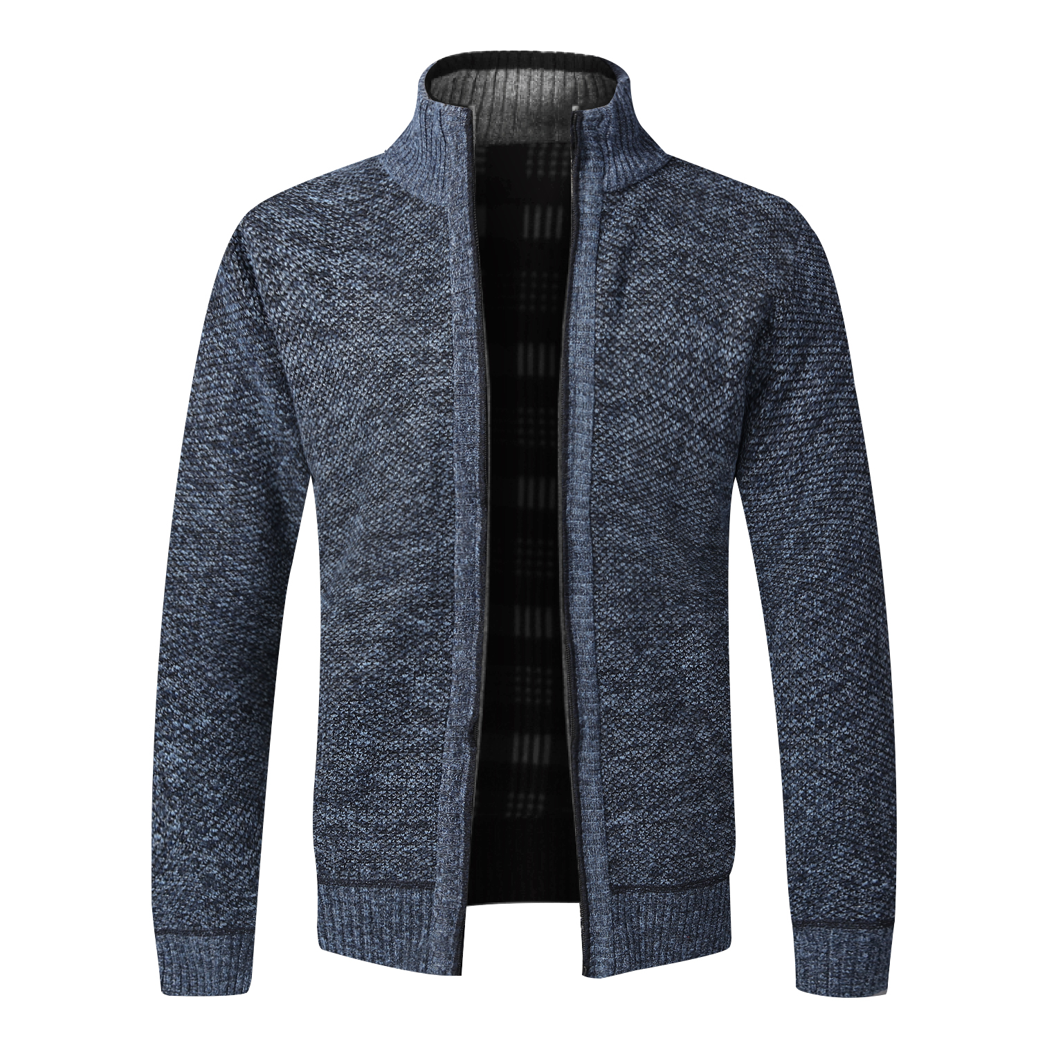 ฤดูใบไม้ร่วงฤดูหนาว WARM เสื้อสเวตเตอร์ถักผู้ชายขนแกะเสื้อกันหนาว Full Zip แจ็คเก็ต SLIM FIT แบรนด์หรูถักเสื้อกันหนาว American JERSEY