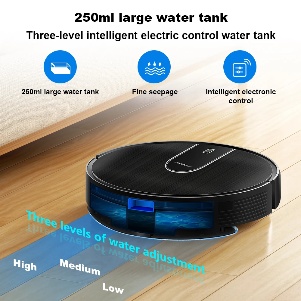 Robot Vacuum Cleaner LIECTROUX N7S-U,Smart Mapping,WiFi App,6KPa,5200MAH ,Brushless Motor,Ideal for Pet Hair