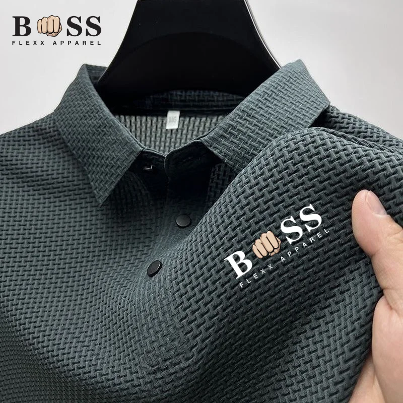 2024ผู้ชายฤดูร้อนจดหมายใหม่ยี่ห้อพิมพ์ด้านบน,แฟชั่นสบายๆBreathable Quick Dryingเสื้อโปโลแขนสั้นผู้ชาย