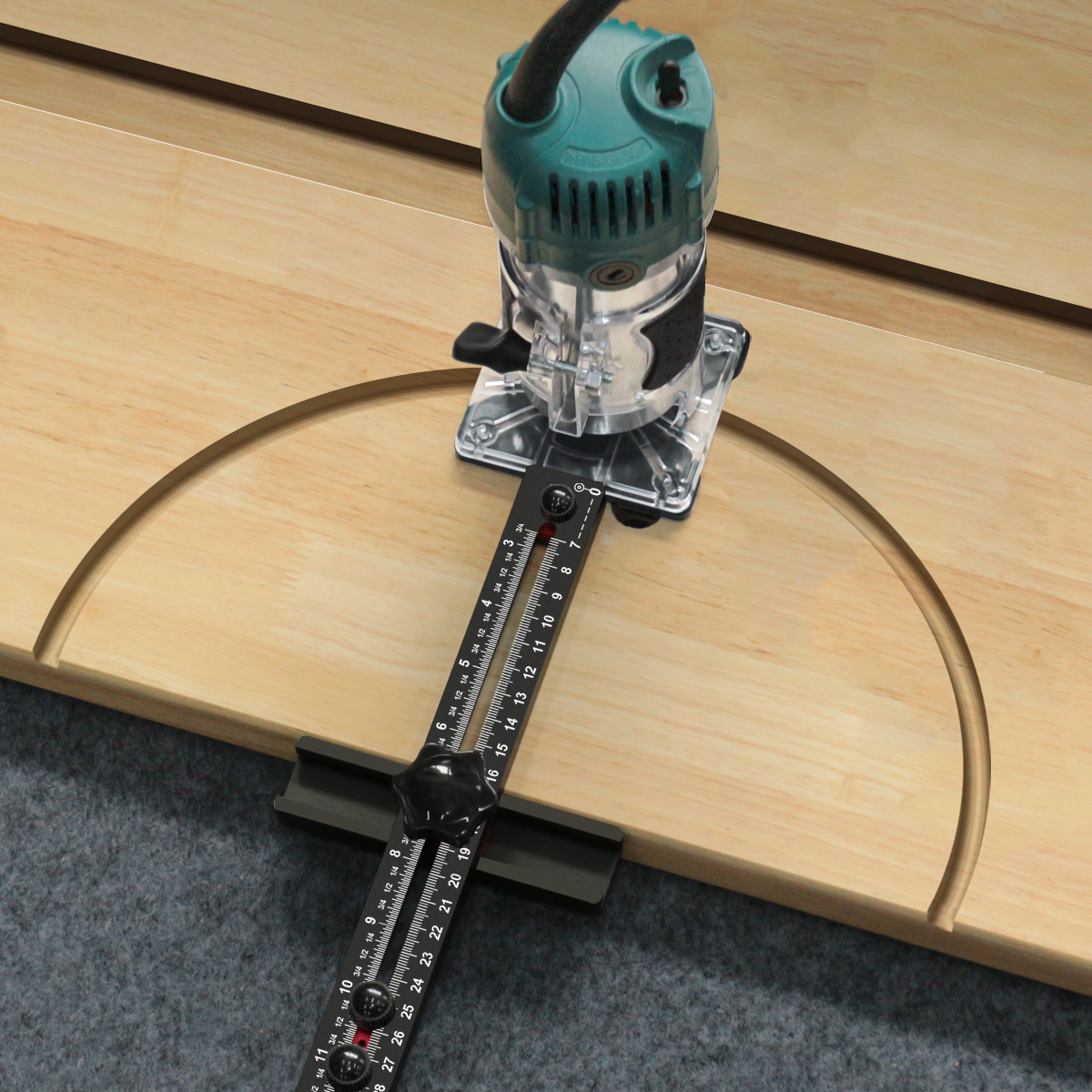 Metric&Inch Router Milling Groove Bracket, Multifunctional Cabinet Hardware Jig and Router Guide, Router Circle Cutting Jig Tool