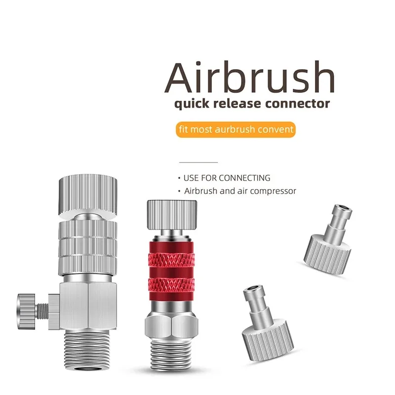 Air Brush Quick Release Coupling  Adapter Airbrush Adjustment Control Valve Quick Disconnect Fit 1/8"Tool for Airbrush Sprayer