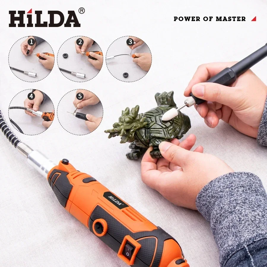 HILDA 200W Graveur Elektrische Bohrmaschine Gravur Dremel Dreh Werkzeug Maschine Neue Stil Variable Geschwindigkeit Mini Bohrer Power Tools