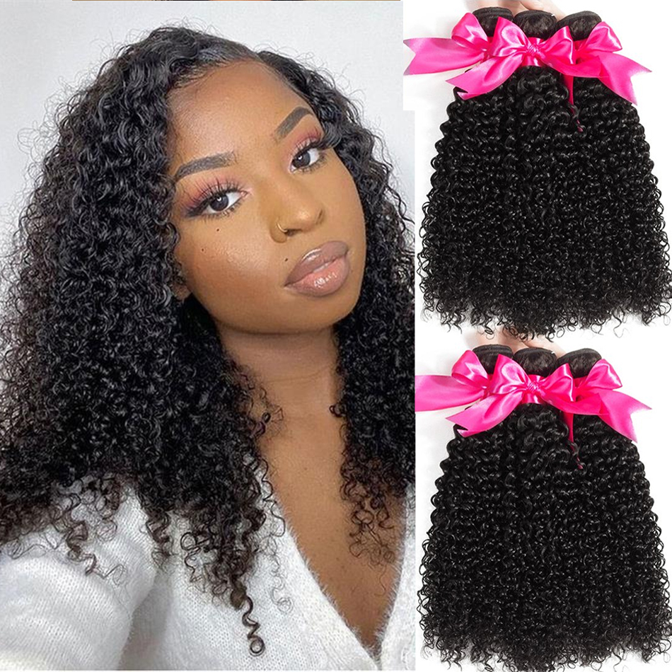 Kinky Krullend Menselijk Haar Bundels Deal 100% Onverwerkte Braziliaanse Diep Krullend Haar Bundels Zachte Remy Hair Extensions Tissage Natuurlijk