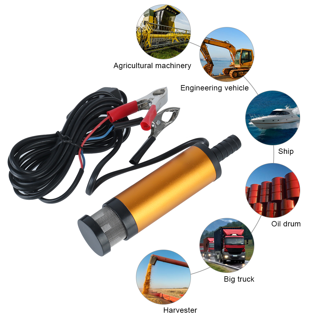 12V Elektrische Overdrachtpomp 12L Min Diesel Olie Waterpomp met Batterij Clips voor Vrachtwagen Marine Auto Brandstof verandering Utility