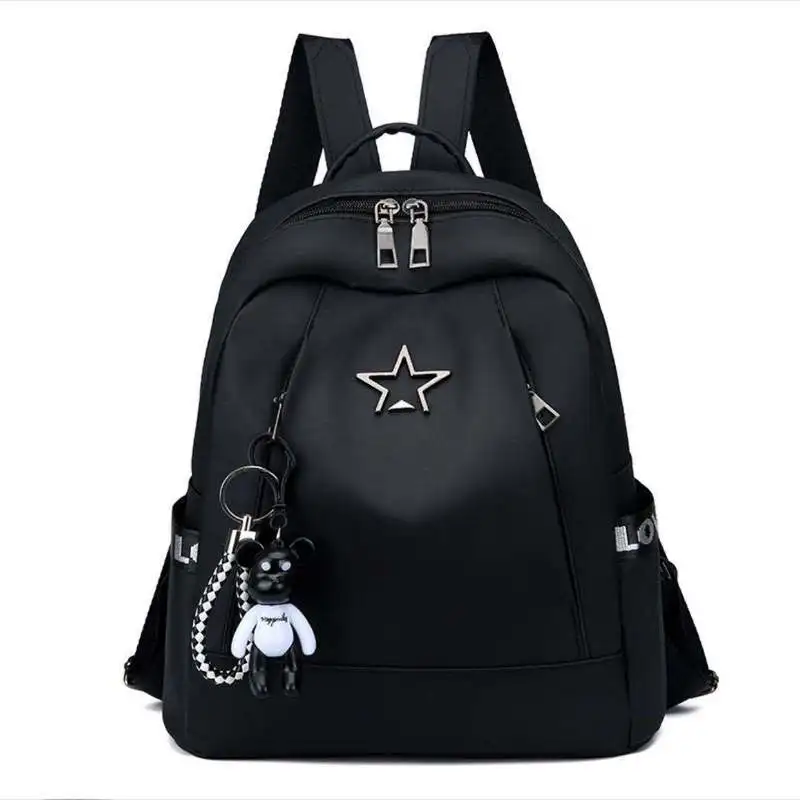 Mochila Oxford Canvas con estampado de estrellas: elegante mochila escolar para adolescentes, mochila universitaria de moda (mochila informal unisex para estudiantes)