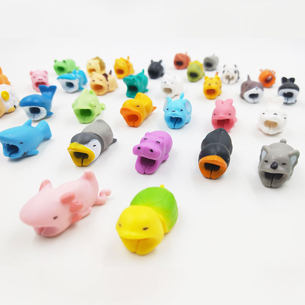 Cartoon Animal Data Cable Protective Cover Mobile Phone Charging Cable Protective Anti-Breaking Wire Winder Cable Organizer