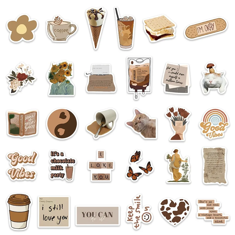 60 pçs retro arte vsco graffiti adesivos estéticos telefone parede scrapbook motocicleta à prova dwaterproof água dos desenhos animados adesivo para crianças brinquedos presentes