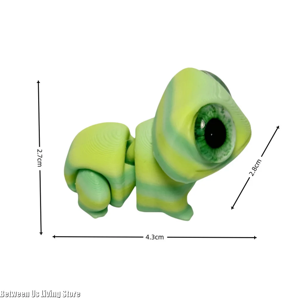 Katak Kawaii Bergerak Multi-sendi Cetak 3d dengan Mata Besar untuk Ruang Tamu Dekorasi Rumah Aksesori Hadiah Anak-anak