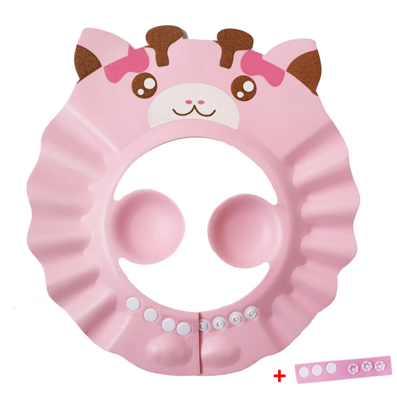 Touca de banho de animal fofa, proteção para os olhos, proteção para os ouvidos, leve, desenho animado, touca protetora para banho de bebê, shampoo, cuidados com o banho
