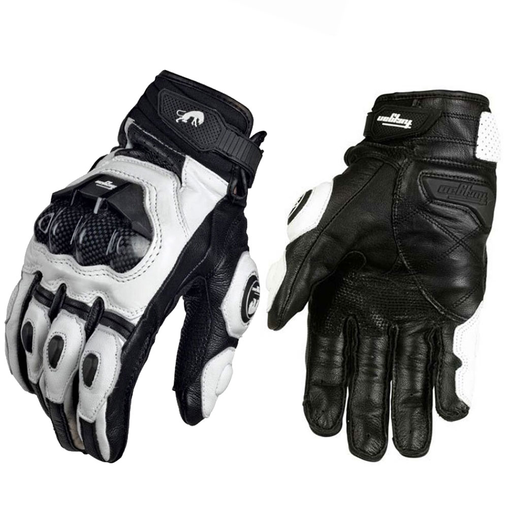 Motorbiker lederen handschoenen koolstofvezel beschermende handschoenen heren motorcross motorhandschoen biker racehandschoenen zwart