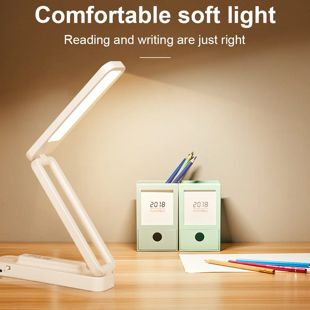 Luz nocturna recargable, lámpara LED de mesa táctil plegable, regulable, para el hogar, dormitorio, lámparas de escritorio de lectura, iluminación Led de pared con Control remoto