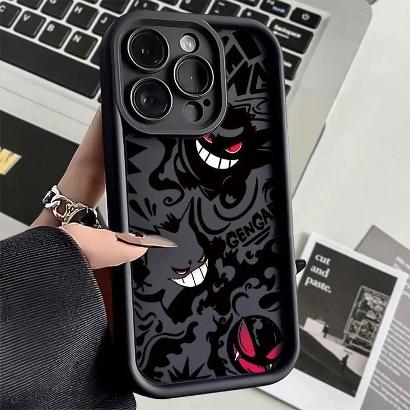 Gengar-funda de silicona líquida a prueba de golpes para iPhone, carcasa de Pokémon para iPhone 15, 14, 13, 12 Mini, 11 Pro Max, XS, X, XR, 8, 7, 6S, 6 Plus, SE 2020