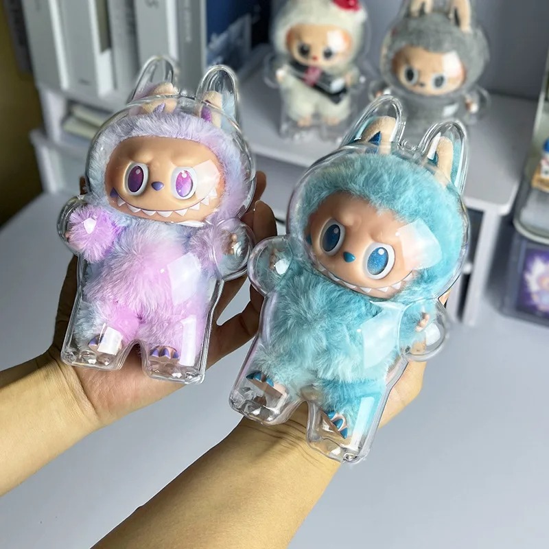 Для Labubu V3 большой в энергию защитный акриловый чехол, прозрачный портативный органайзер, коробка, утолщенная сумка для куклы, сумки-брелки