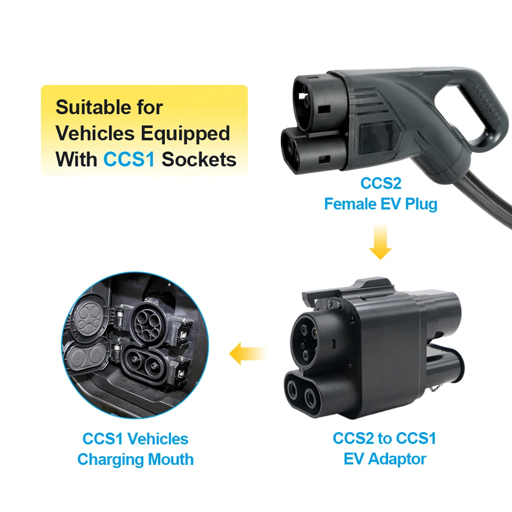 EV 充電アダプター CCS2 から CCS1 DC 高速充電 250A 電気自動車 PHEV ハイブリッド車用 BMW i3 には適用されません