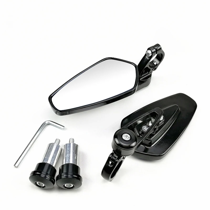 EAFC-Universal Motocicleta Espelhos Retrovisores, Scooter Bar End, Espelho Guiador, Espelho Retrovisor, Acessórios, 7 em, 8 em, 22mm, 1 Par