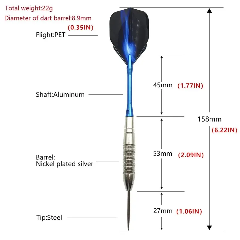 3 teile/satz Von 22g Torpedo Silber Dart Nadel Blau Aluminium Stange Blau Aurora Flügel Werfen Spiel Erwachsene Ausbildung unterhaltung