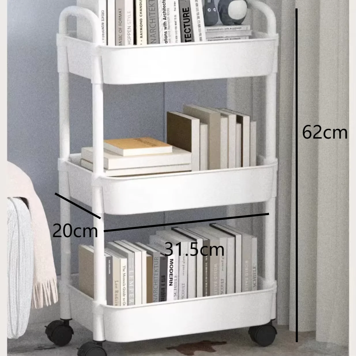 Scaffale portaoggetti per carrello piccolo multistrato per uso domestico, da pavimento al pavimento, da cucina, per camera da letto, per bagno, con ruote